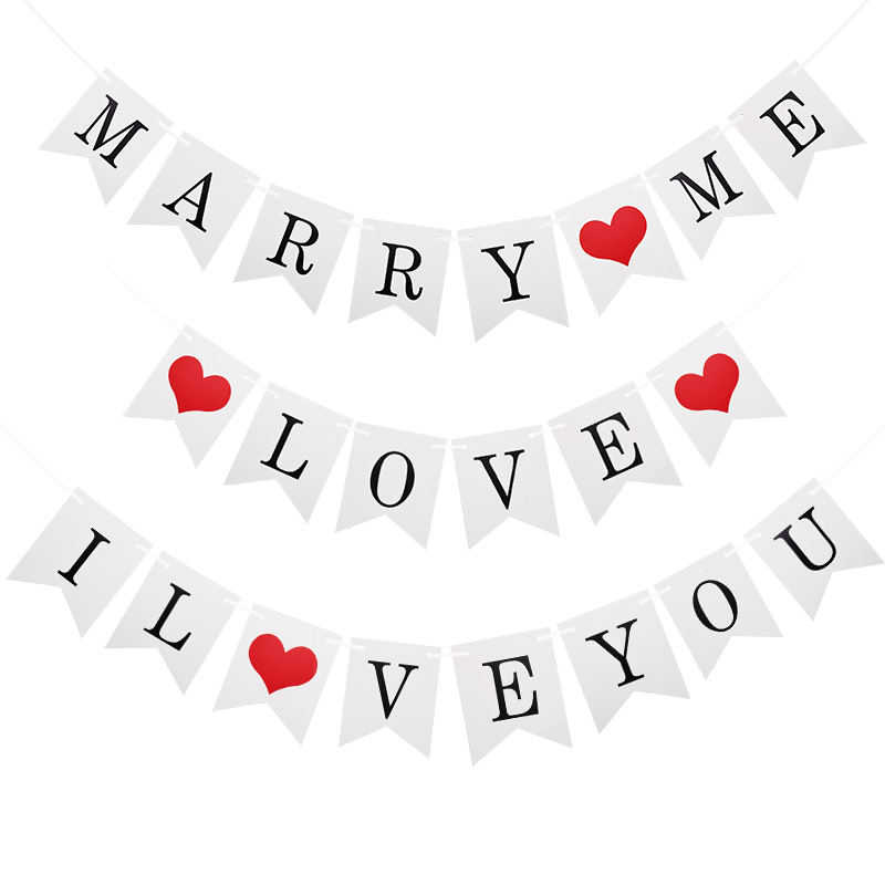Wedding Supply Rentals - Wedding Marry Me Love Bunting Banner