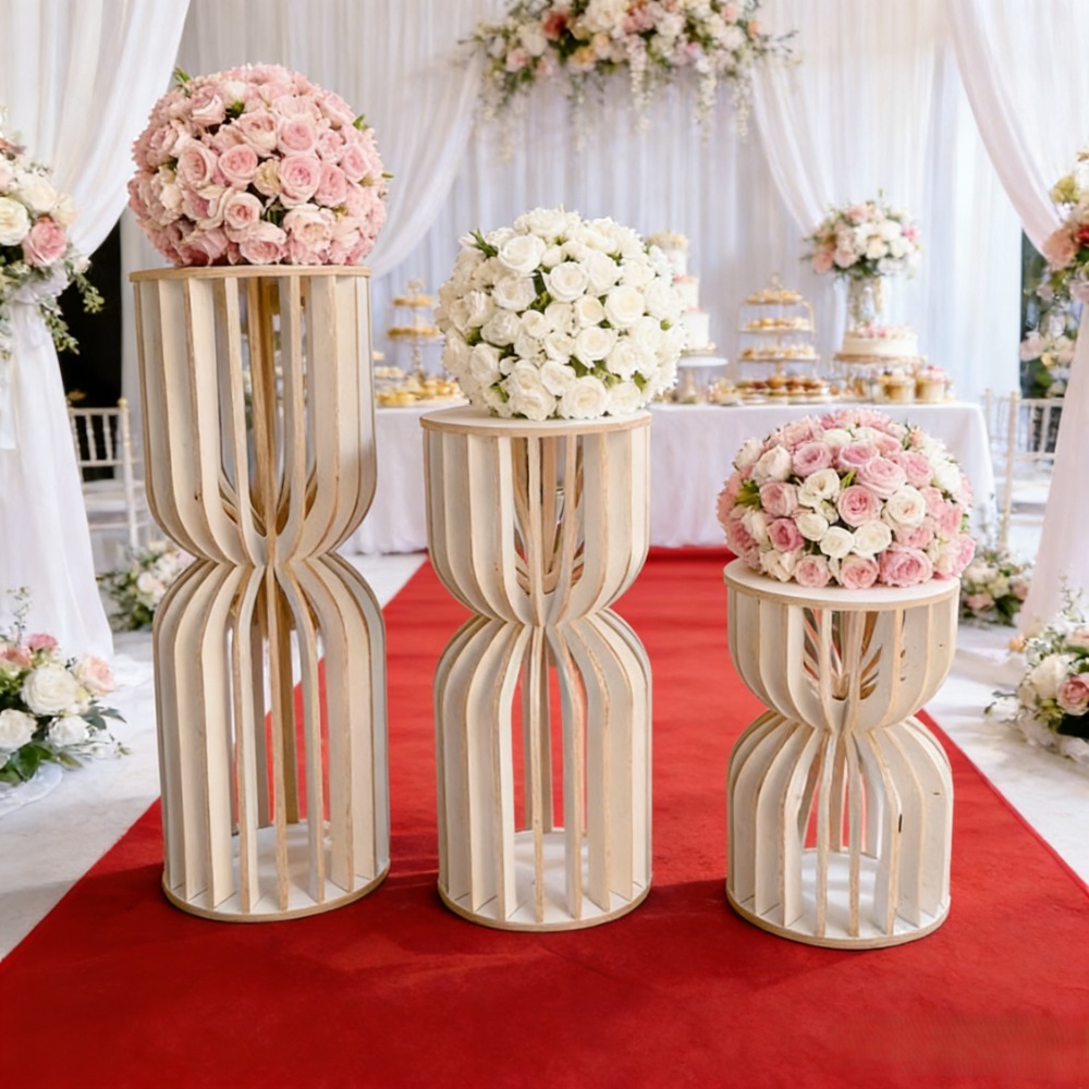 Wedding Supply Rentals - Wooden Roman Column Wedding Flower Stand