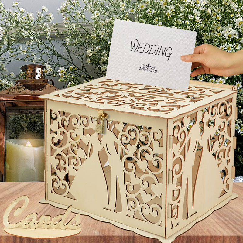 Wedding Supply Rentals - Wedding Wooden Gifts Card Boxes with