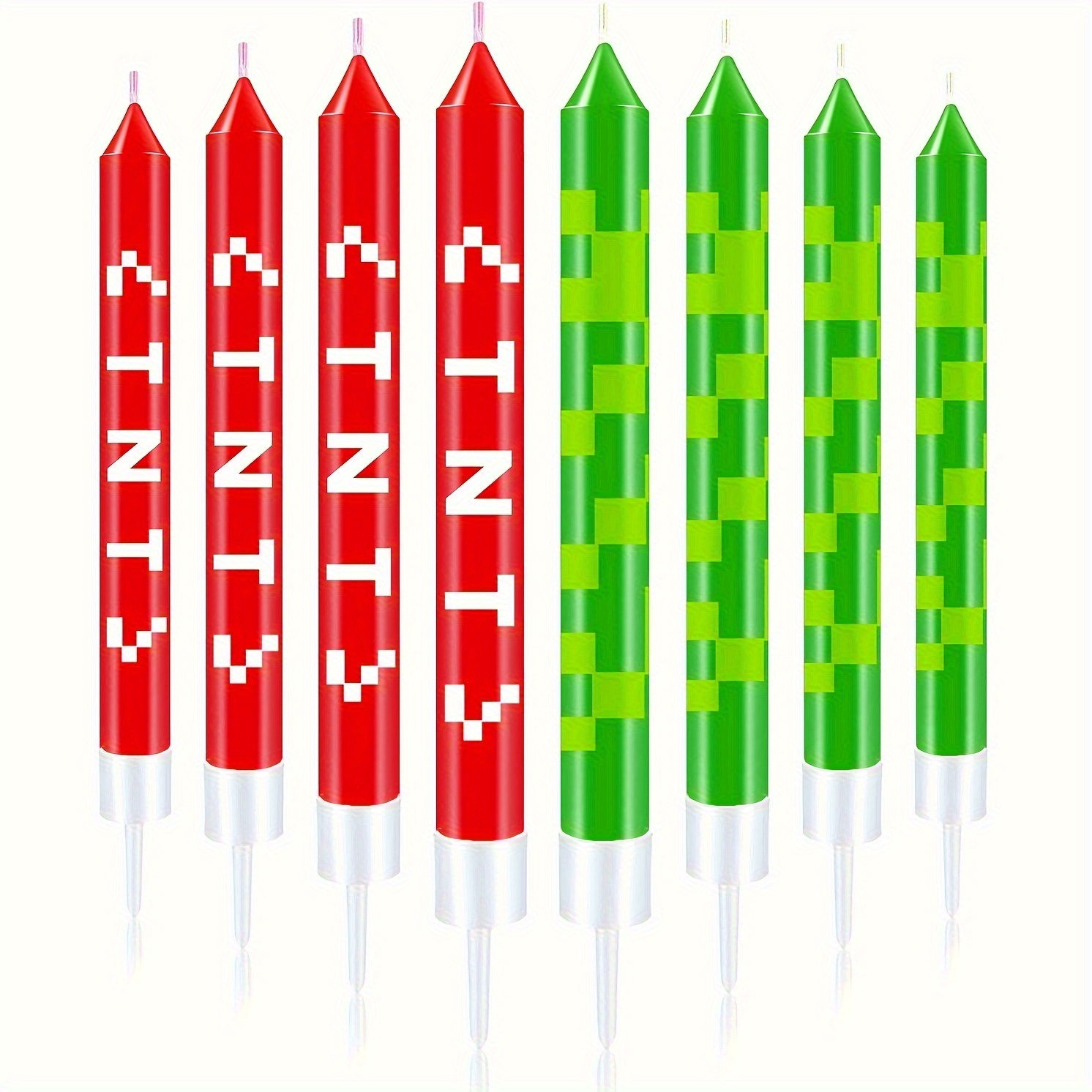 12/24pcs Green Pixel Cake Cand - Unity Candle Set recension och pris