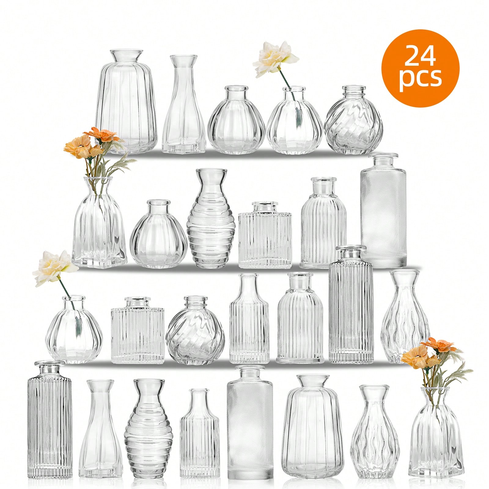 18/36Pcs Glass Bud Vase Set, S - Wedding Supply Rentals recension och pris