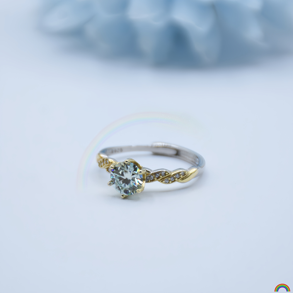 S925 silver inlaid moissanite  - Wedding Superstar recension och pris