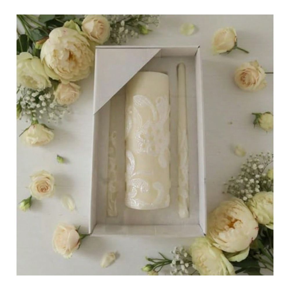 Inch High Cream Wedding Unity  - Unity Candle Set recension och pris