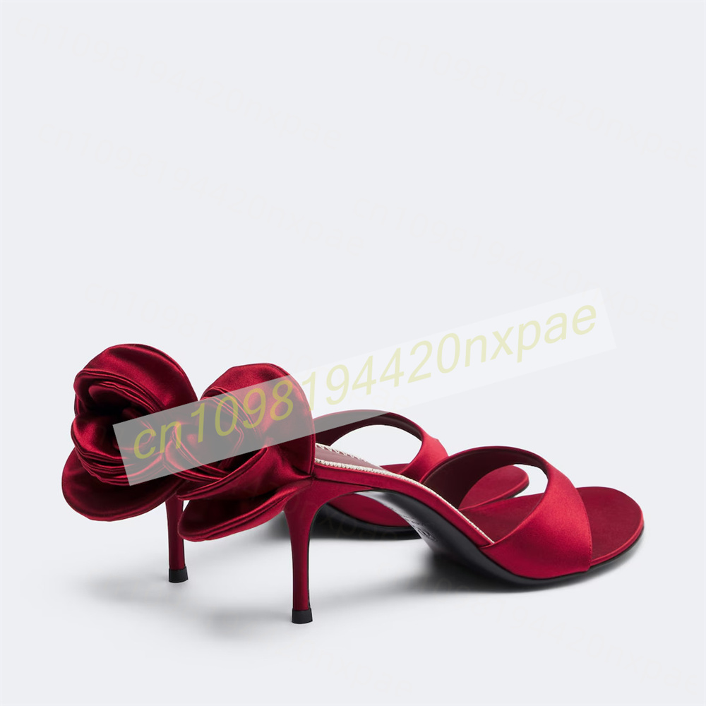 Women Red Satin Thong Mule San - Wedding Dress Supply recension och pris