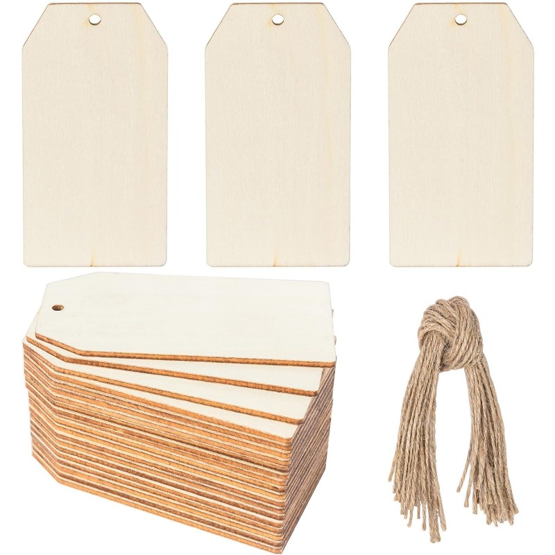 10 Pcs Wooden Gift Tags, Natur - Wedding Supply Rentals recension och pris