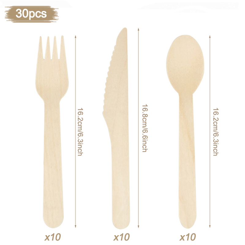 Disposable Wooden Spoon Fork K - Wedding Supply Rentals recension och pris