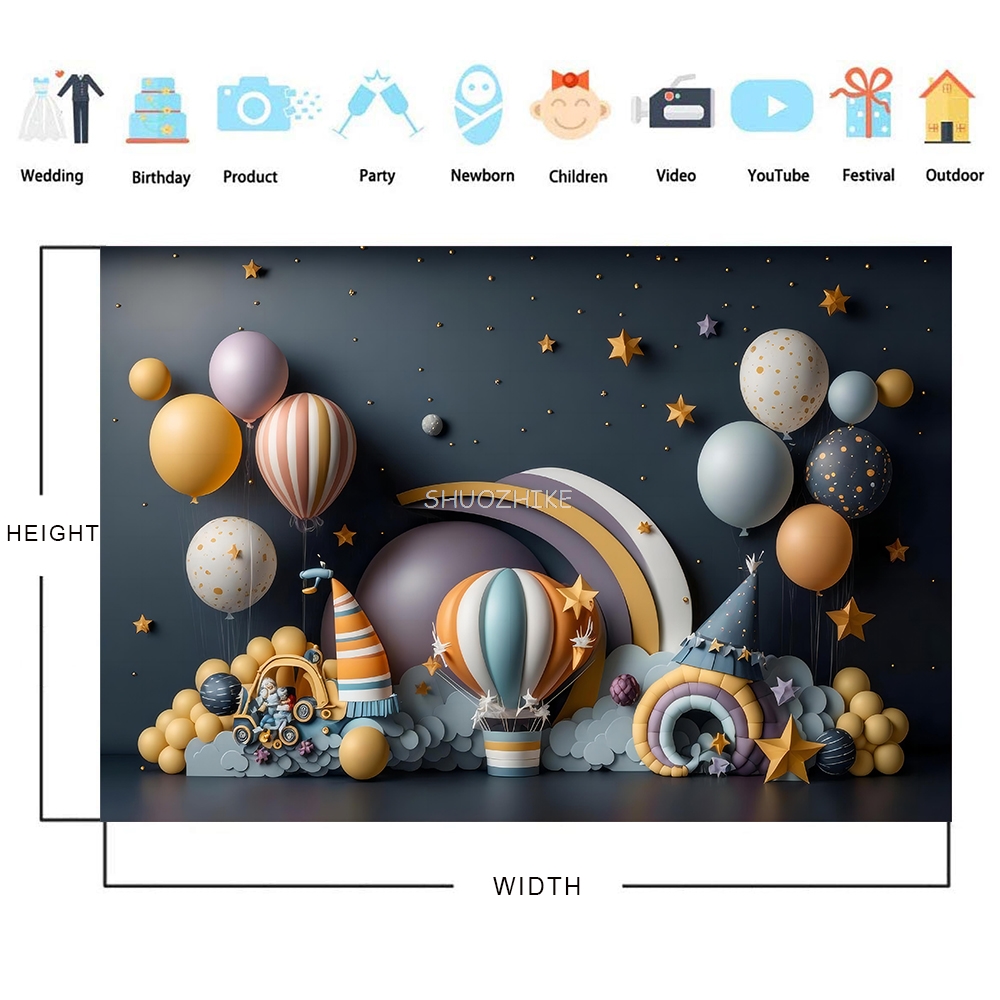 Photography Backdrop 3D Balloo - Wedding Qq recension och pris